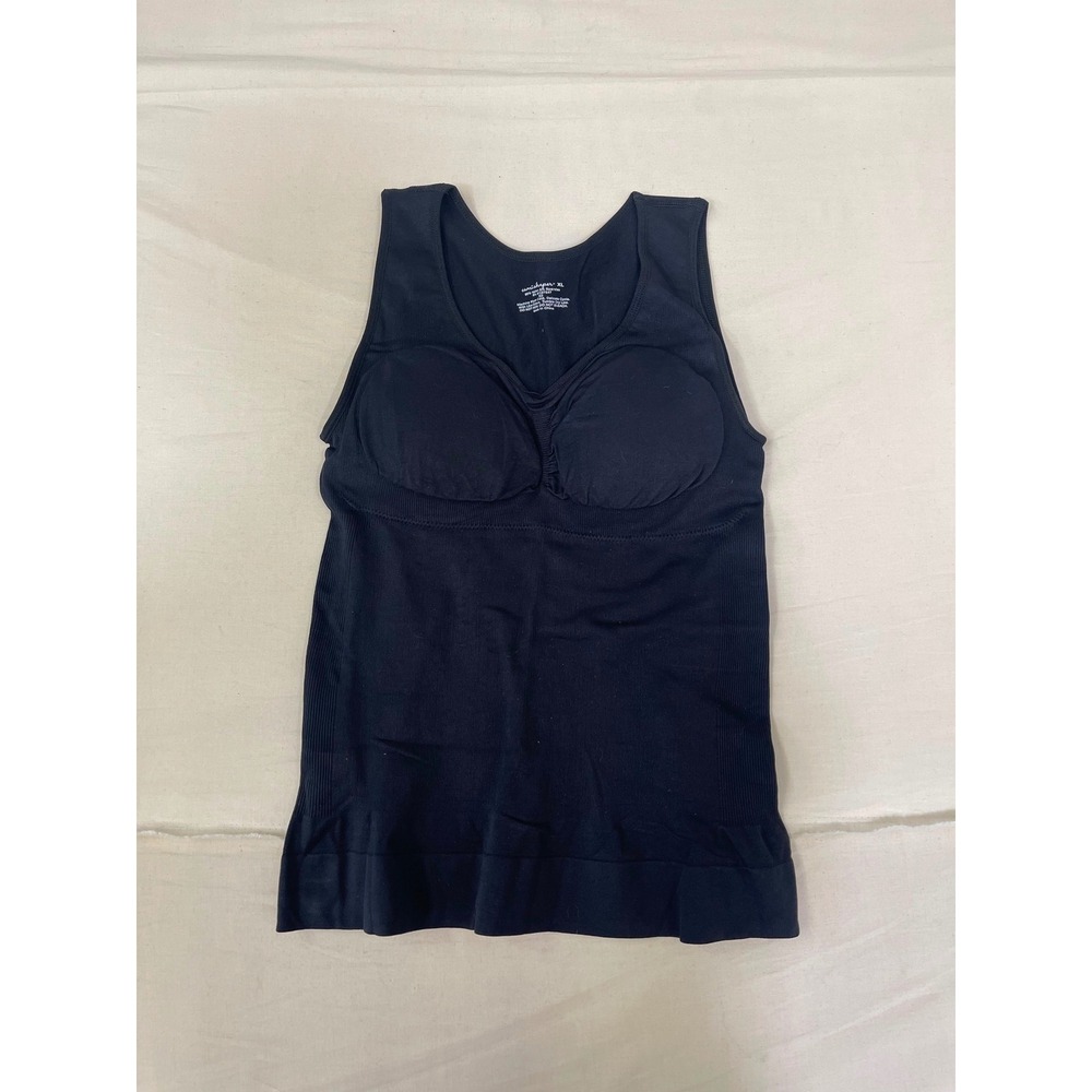 Genie Camishaper Women XL Black Seamless Support Camisole Tank Top Shapewear